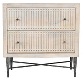 28" Ivory Solid Wood Two Drawer Nightstand