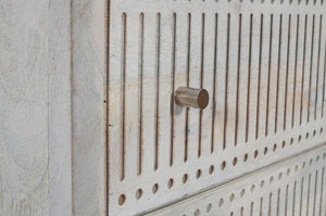 28" Ivory Solid Wood Two Drawer Nightstand