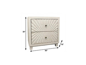 30" Ivory Two Drawer Nightstand