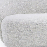 90" Off White Fabric Sofa With Black Legs