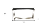 48" Black and Gold Stone Frame Console Table