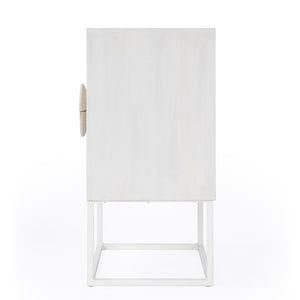 24" White Wood Two Drawer Nightstand