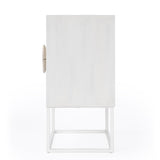 24" White Wood Two Drawer Nightstand