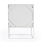 24" White Wood Two Drawer Nightstand