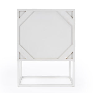 24" White Wood Two Drawer Nightstand