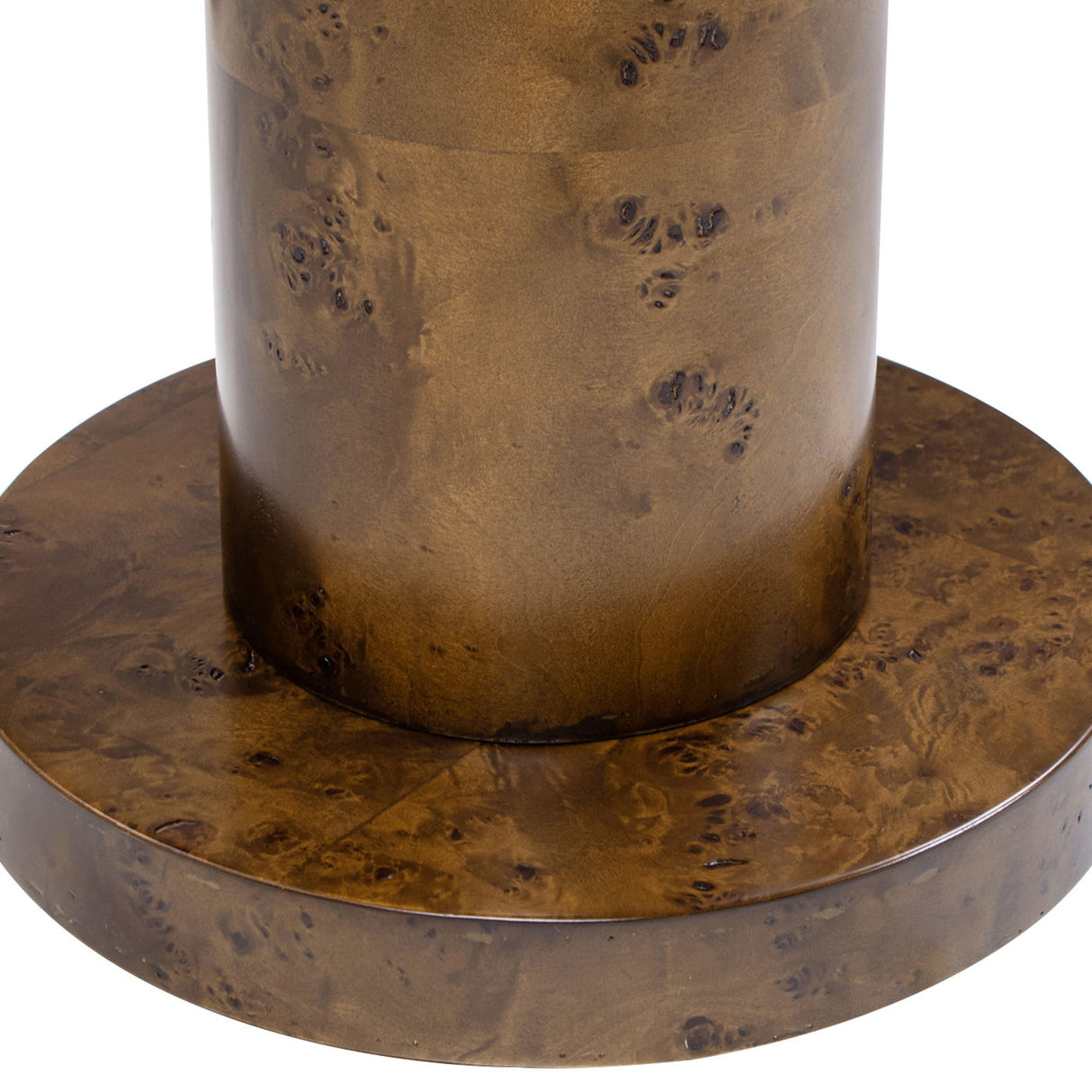 Bolin - Round Pillar Burl Accent Side Table - Walnut Brown by Couch.com