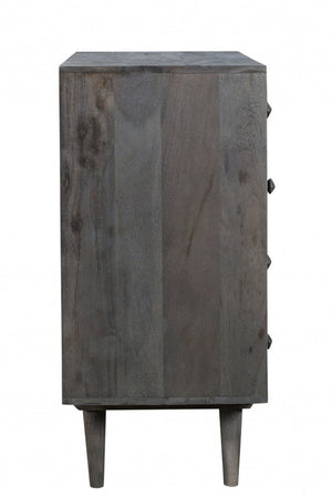 27" Gray Solid Wood Four Drawer Dresser
