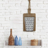 16" X 9" Gray and Brown Wood and Metal Kitchen Hanging Dimensional Sculpture
