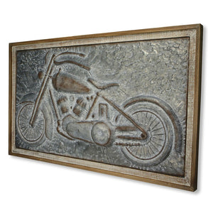 23" X 39" Gray and Brown Wood and Metal Wall Decor