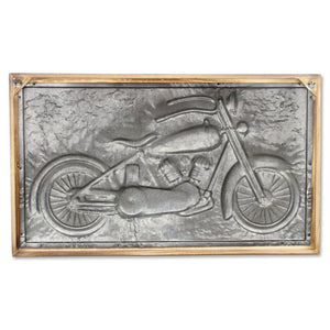 23" X 39" Gray and Brown Wood and Metal Wall Decor
