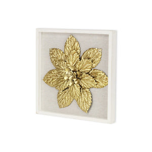 12" X 13" Gold Flower Wood and Metal Wall Decor