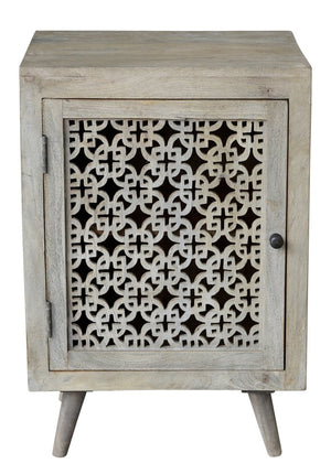 30" Gray Solid Wood Nightstand