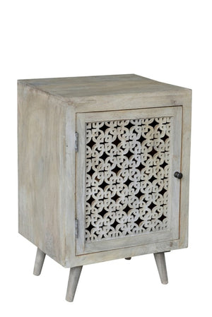 30" Gray Solid Wood Nightstand