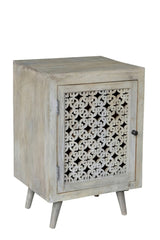 30" Gray Solid Wood Nightstand