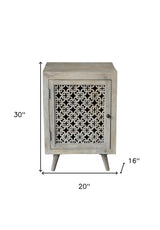30" Gray Solid Wood Nightstand