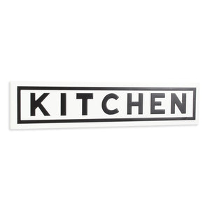 8" X 37" White and Black Kitchen Metal Wall Decor