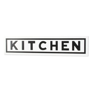 8" X 37" White and Black Kitchen Metal Wall Decor