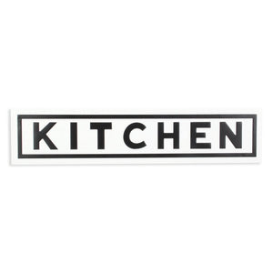 8" X 37" White and Black Kitchen Metal Wall Decor