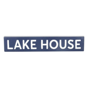 5" X 24" Blue and White Lake House Metal Wall Decor