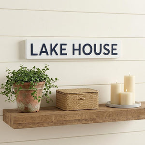 5" X 24" White Lake House Metal Wall Decor
