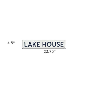 5" X 24" White Lake House Metal Wall Decor