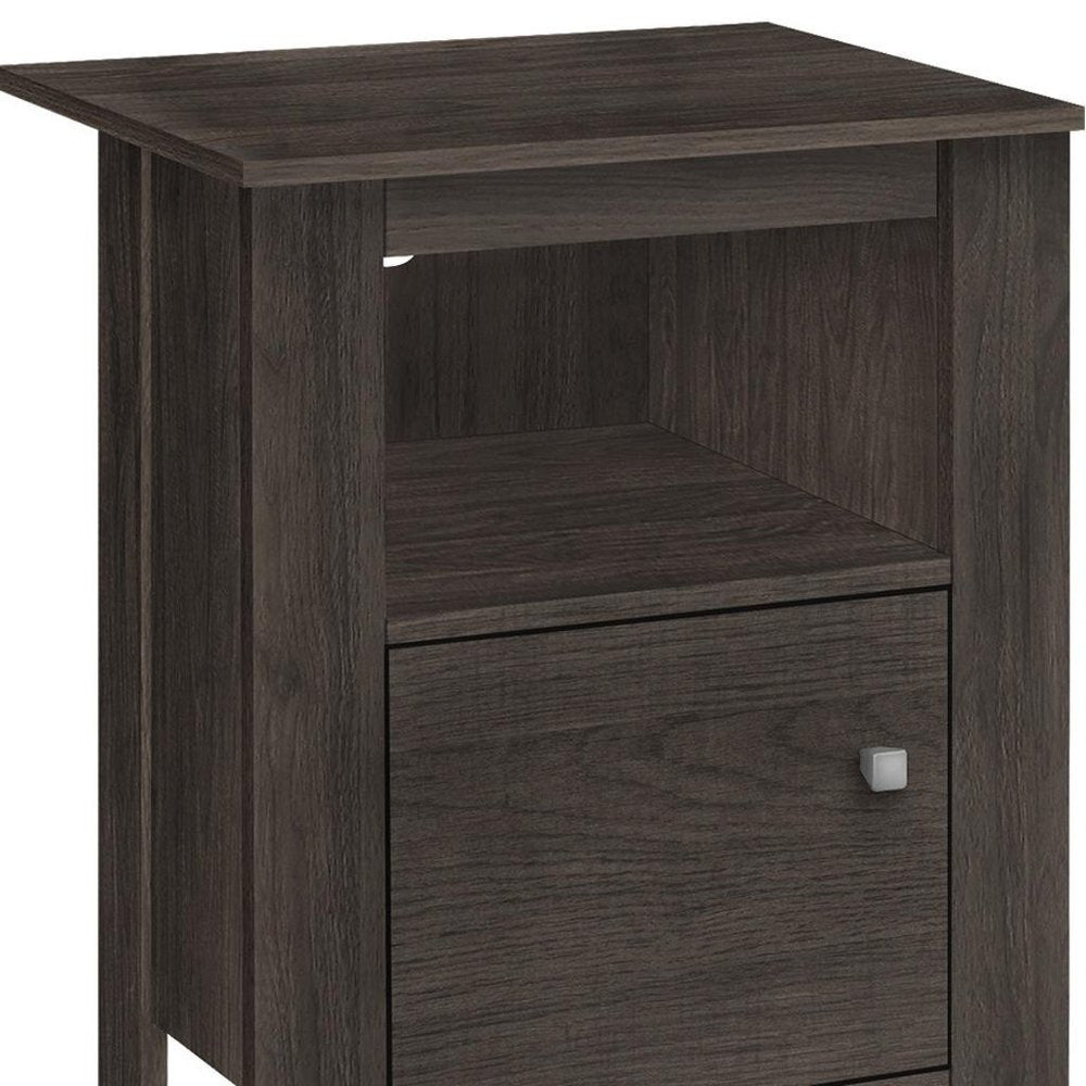 24" Brown Wood Nightstand
