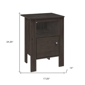 24" Brown Wood Nightstand