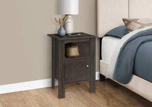 24" Brown Wood Nightstand