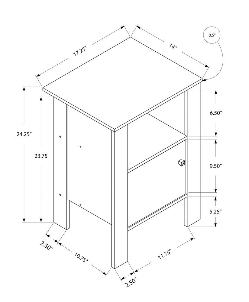 24" Brown Wood Nightstand