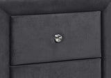 21" Dark Gray Wood Two Drawer Nightstand