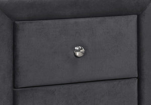 21" Dark Gray Wood Two Drawer Nightstand