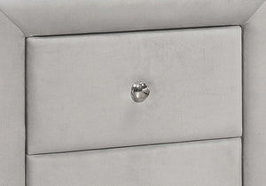 21" Light Gray Wood Two Drawer Nightstand
