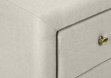 21" Beige Wood Two Drawer Nightstand
