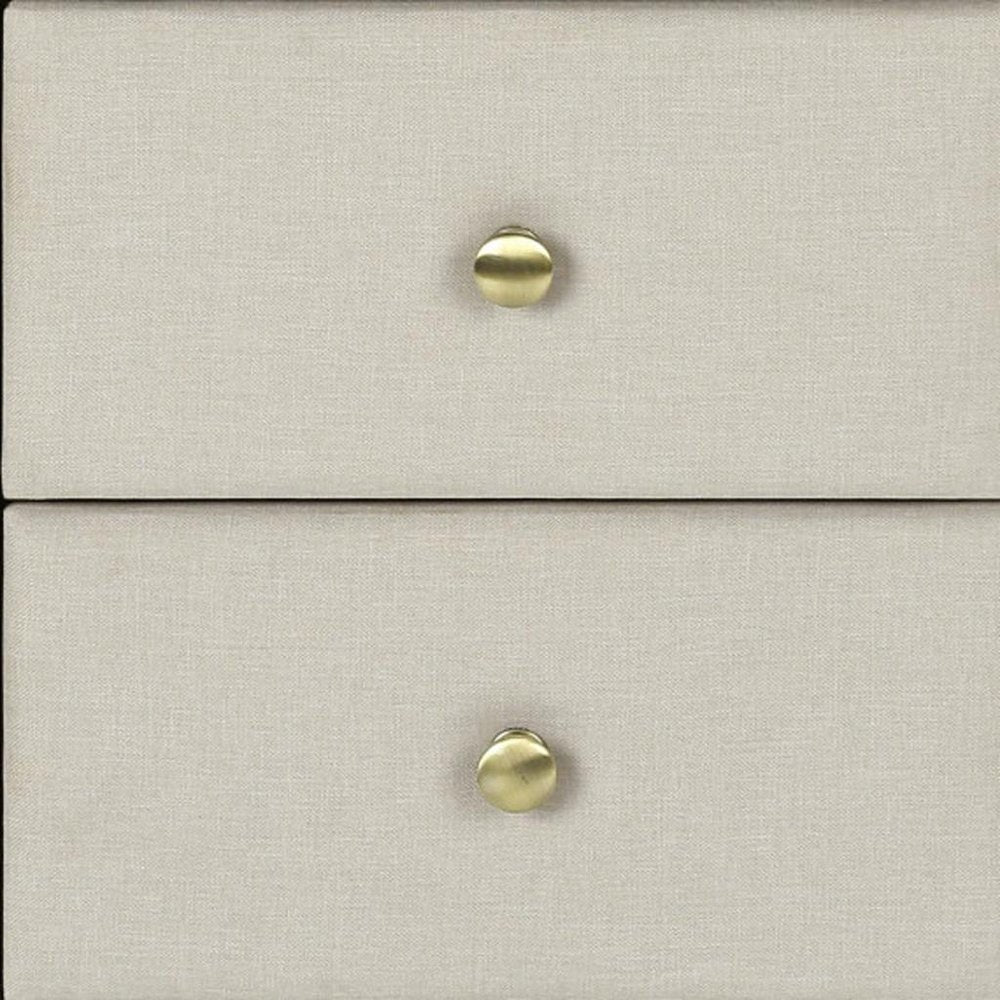 21" Beige Wood Two Drawer Nightstand