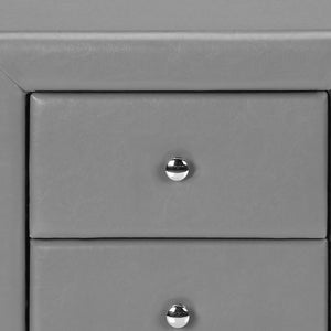 21" Gray Wood Two Drawer Nightstand