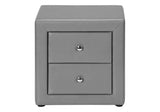 21" Gray Wood Two Drawer Nightstand