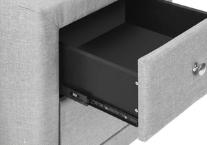 21" Gray Wood Two Drawer Nightstand