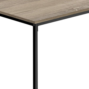 40" Taupe And Black Metal Coffee Table