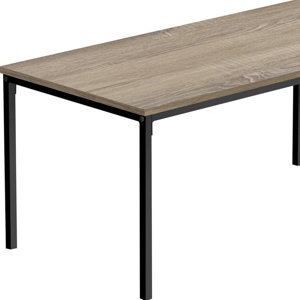 40" Taupe And Black Metal Coffee Table