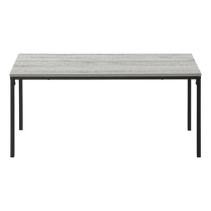 40" Gray And Black Wood And Metal Coffee Table