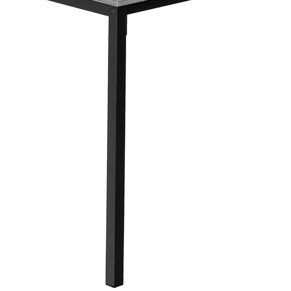 40" Gray And Black Wood And Metal Coffee Table