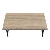40" Taupe And Black Metal Coffee Table