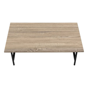40" Taupe And Black Metal Coffee Table