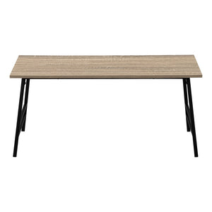 40" Taupe And Black Metal Coffee Table