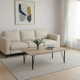 40" Taupe And Black Metal Coffee Table