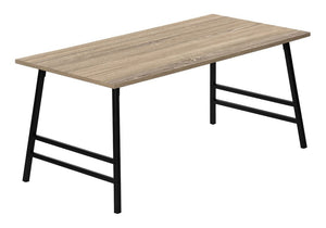 40" Taupe And Black Metal Coffee Table