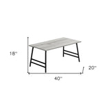 40" Gray And Black Metal Coffee Table