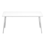 40" White And Silver Wood And Metal Coffee Table
