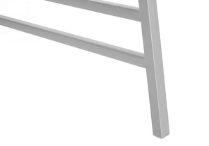 40" White And Silver Wood And Metal Coffee Table