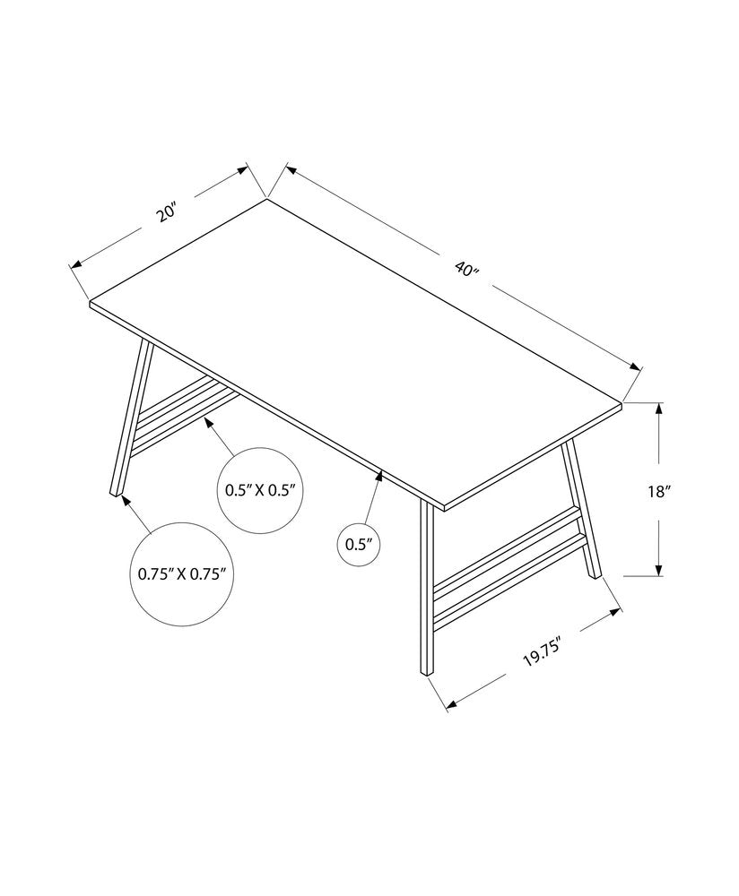 40" White And Silver Wood And Metal Coffee Table